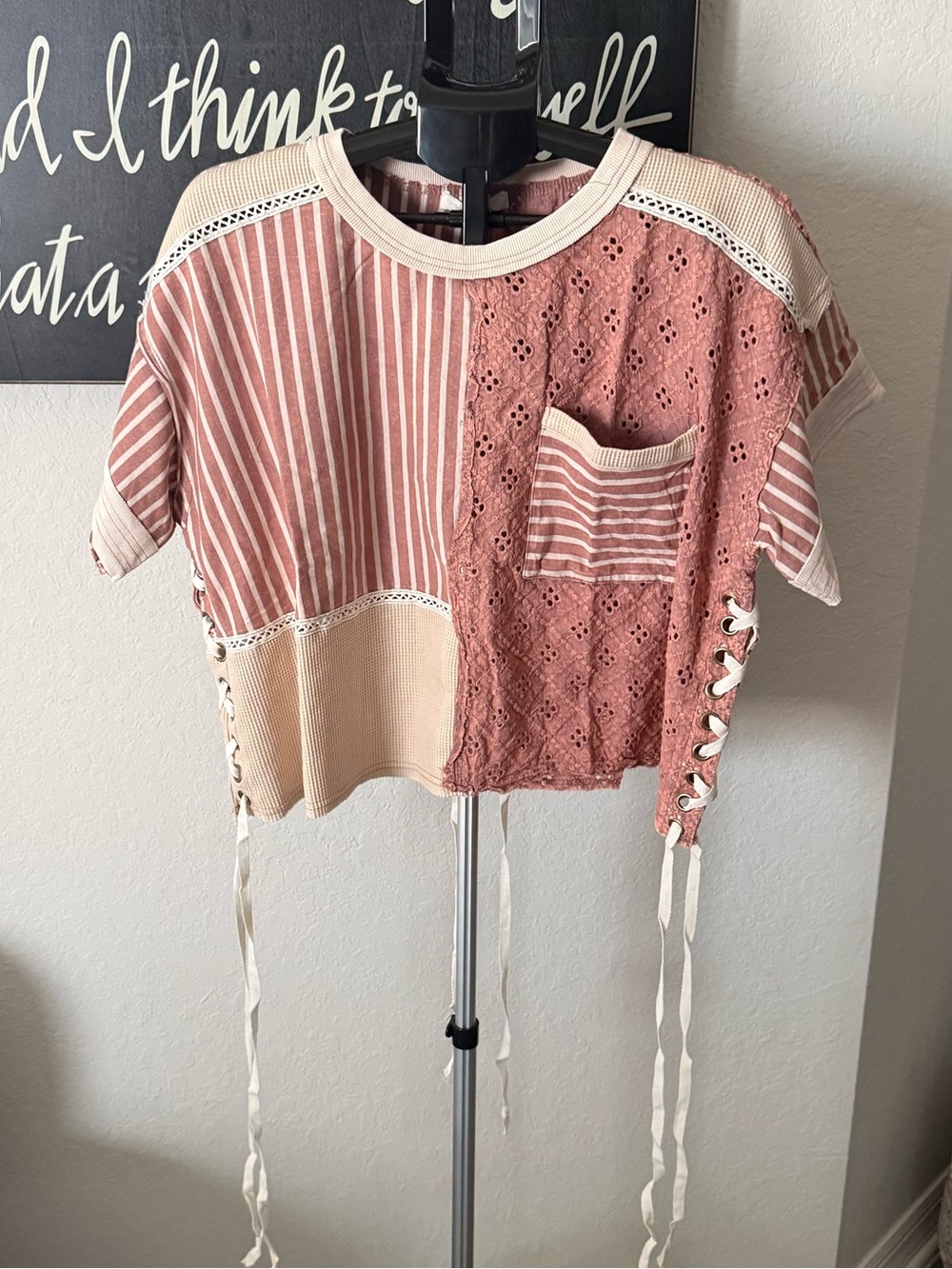 Oli & Hali Patchwork Cropped Top NWT